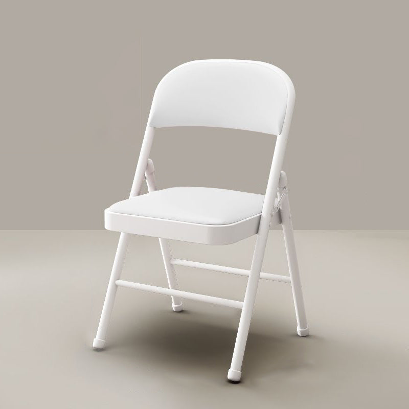 Simplicité Moderne Arc Tuyau en Acier PU Cuir Éponge Chaise de Bureau Pliable Dossier Sans Accoudoirs Pour Maison Bureau 