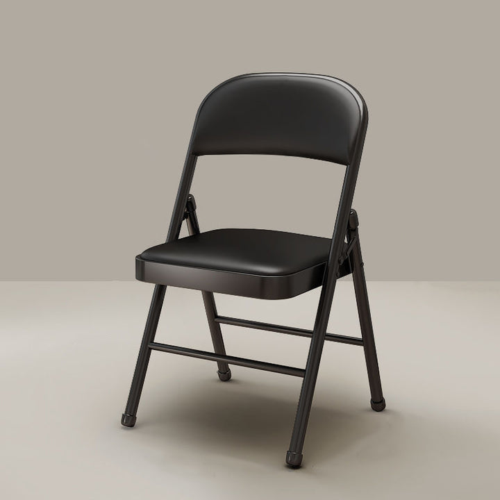 Simplicité Moderne Arc Tuyau en Acier PU Cuir Éponge Chaise de Bureau Pliable Dossier Sans Accoudoirs Pour Maison Bureau 