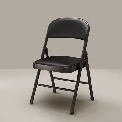 Modern Simplicity Arc Steel Pipe PU Leather Sponge Foldable Desk Chair Backrest Armless For Home Office