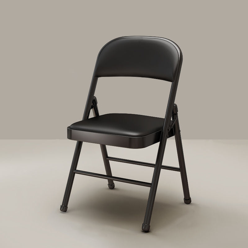 Modern Simplicity Arc Steel Pipe PU Leather Sponge Foldable Desk Chair Backrest Armless For Home Office