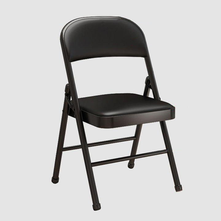 Simplicité Moderne Arc Tuyau en Acier PU Cuir Éponge Chaise de Bureau Pliable Dossier Sans Accoudoirs Pour Maison Bureau 