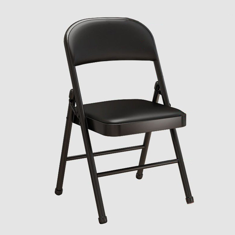 Modern Simplicity Arc Steel Pipe PU Leather Sponge Foldable Desk Chair Backrest Armless For Home Office