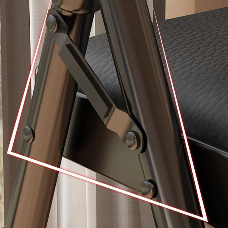 Simplicité Moderne Arc Tuyau en Acier PU Cuir Éponge Chaise de Bureau Pliable Dossier Sans Accoudoirs Pour Maison Bureau 
