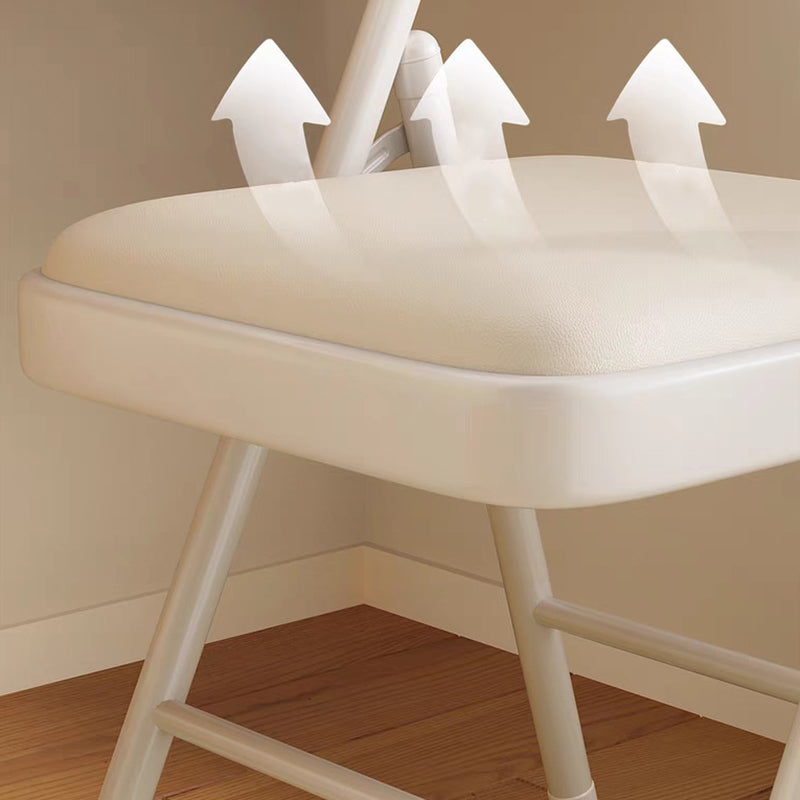 Simplicité Moderne Arc Tuyau en Acier PU Cuir Éponge Chaise de Bureau Pliable Dossier Sans Accoudoirs Pour Maison Bureau 