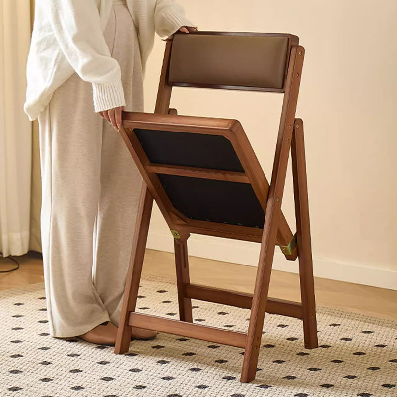 Traditioneller japanischer rechteckiger faltbarer Nan Bambus Kunstleder Schwamm Esszimmerstuhl Rückenlehne ohne Armlehnen für Esszimmer 