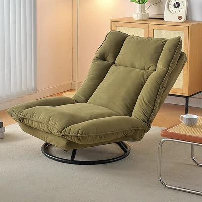 Modern Minimalist Detachable Rotatable Rectangular Steel Ice Velvet Sponge Cotton Accent Chair Backrest Armless For Living Room