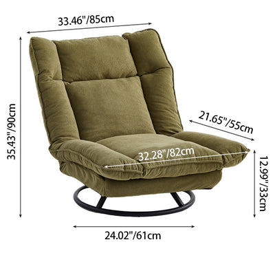 Modern Minimalist Detachable Rotatable Rectangular Steel Ice Velvet Sponge Cotton Accent Chair Backrest Armless For Living Room