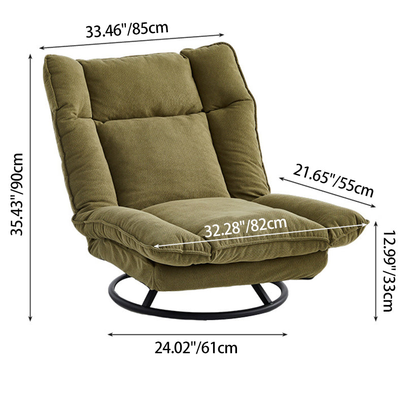 Modern Minimalist Detachable Rotatable Rectangular Steel Ice Velvet Sponge Cotton Accent Chair Backrest Armless For Living Room