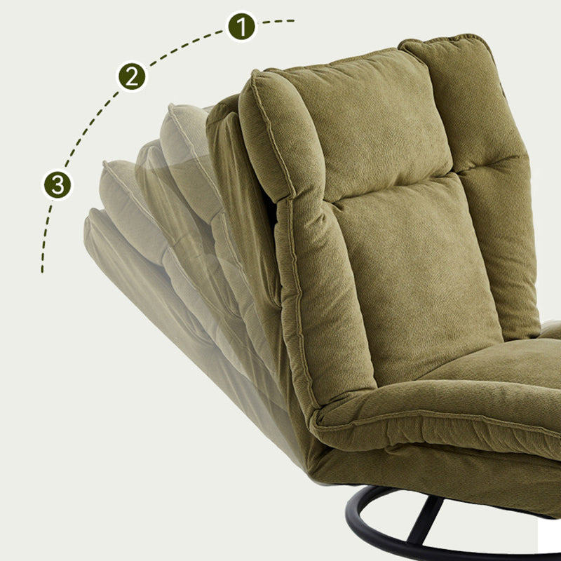 Modern Minimalist Detachable Rotatable Rectangular Steel Ice Velvet Sponge Cotton Accent Chair Backrest Armless For Living Room