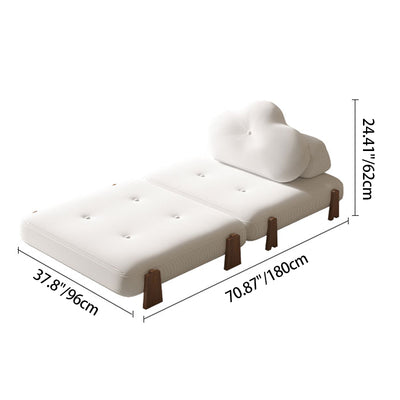 Contemporary Creative Tofu Block Ash Wood Corduroy Polar Fleece Latex Sponge Foldable Accent Chair Backrest Armless For Living Room
