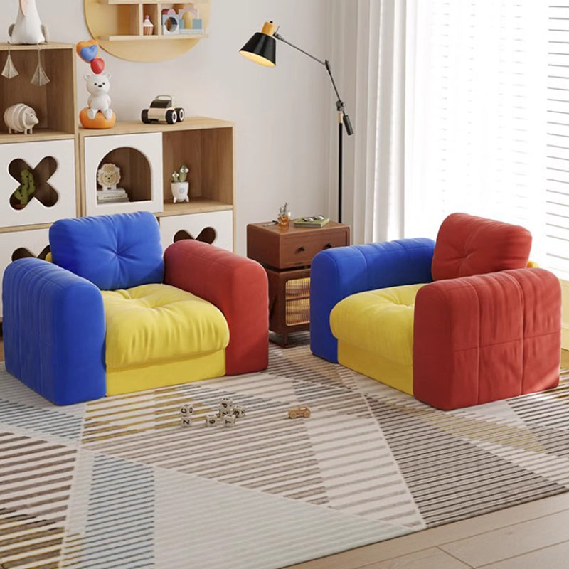 Modern Minimalist Dopamine Rectangular Flannelette Solid Wood Sponge Sofa Backrest Armrest For Living Room