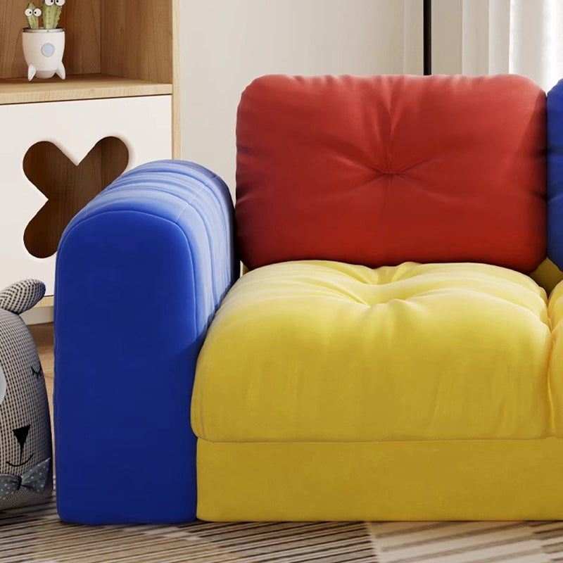 Modern Minimalist Dopamine Rectangular Velvet Plywood Sponge Sofa Backrest Armrest For Living Room