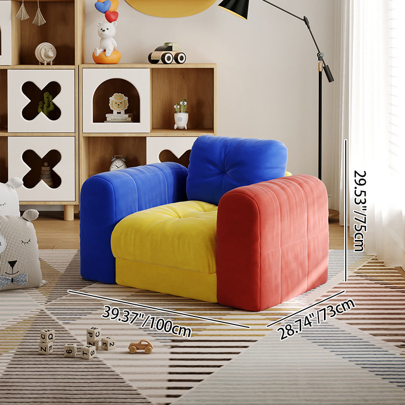 Modern Minimalist Dopamine Rectangular Velvet Plywood Sponge Sofa Backrest Armrest For Living Room