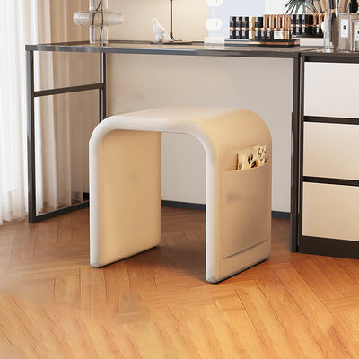 Contemporary Nordic U-Shape Multi-Layer Board Faux Leather Sponge Vanity Stool Backless Armless For Bedroom