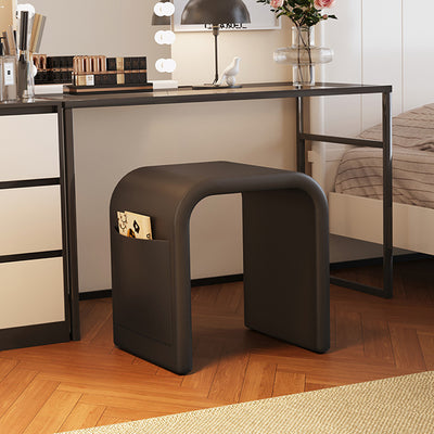 Contemporary Nordic U-Shape Multi-Layer Board Faux Leather Sponge Vanity Stool Backless Armless For Bedroom