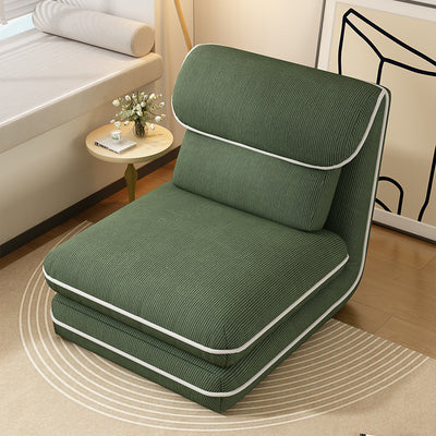 Modern Minimalist Foldable Rectangular Iron Corduroy PP Cotton Sponge Recliner Backrest Armless For Bedroom