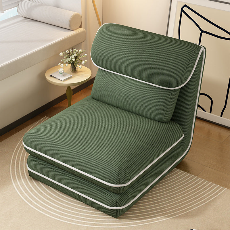 Modern Minimalist Foldable Rectangular Iron Corduroy PP Cotton Sponge Recliner Backrest Armless For Bedroom
