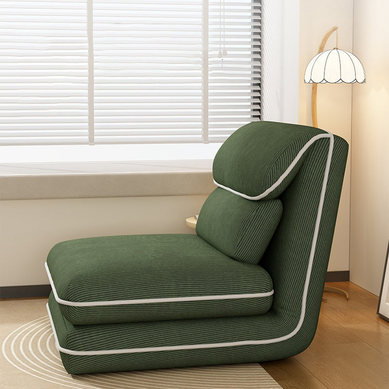 Modern Minimalist Foldable Rectangular Iron Corduroy PP Cotton Sponge Recliner Backrest Armless For Bedroom
