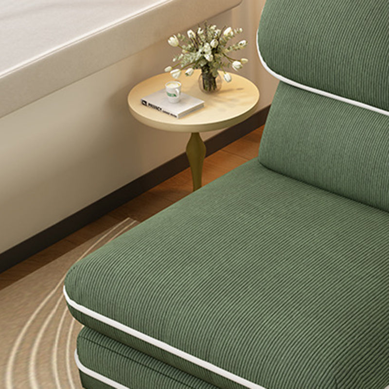 Modern Minimalist Foldable Rectangular Iron Corduroy PP Cotton Sponge Recliner Backrest Armless For Bedroom