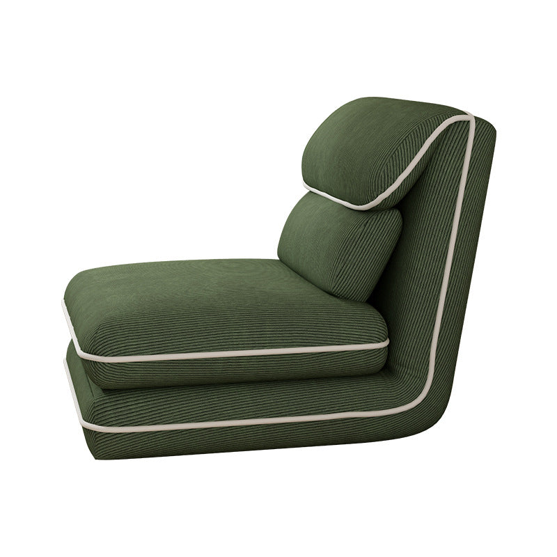 Modern Minimalist Foldable Rectangular Iron Corduroy PP Cotton Sponge Recliner Backrest Armless For Bedroom
