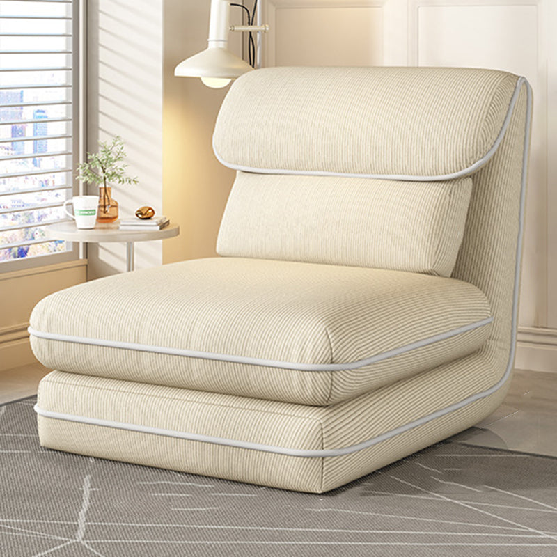 Modern Minimalist Foldable Rectangular Iron Corduroy PP Cotton Sponge Recliner Backrest Armless For Bedroom