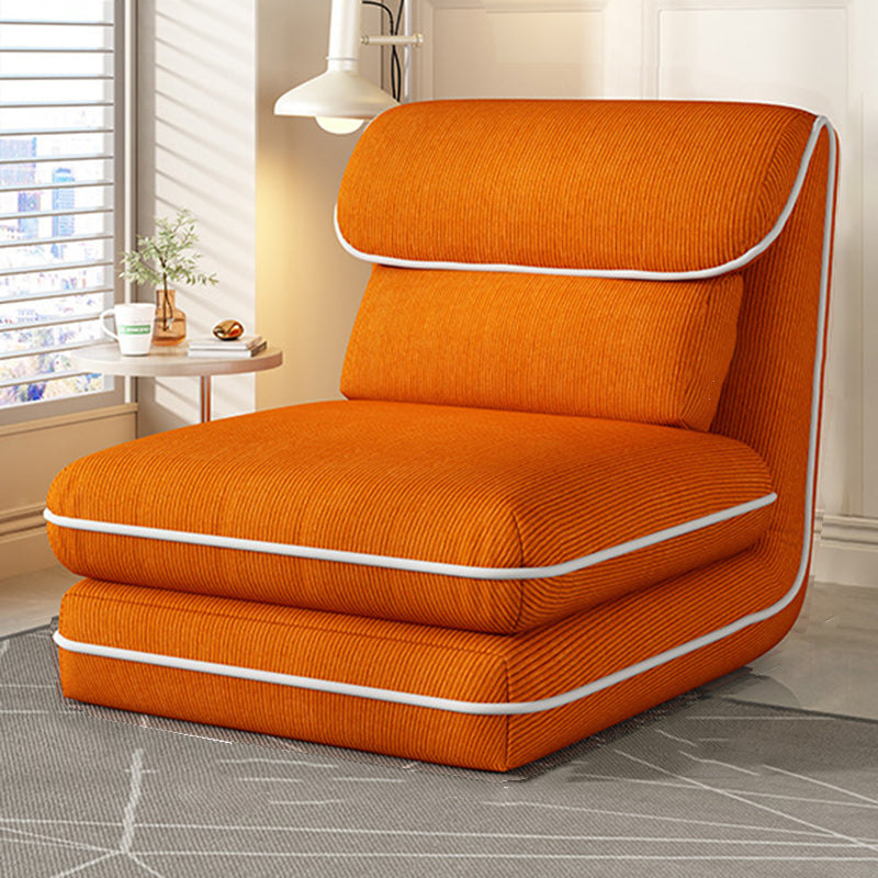 Modern Minimalist Foldable Rectangular Iron Corduroy PP Cotton Sponge Recliner Backrest Armless For Bedroom