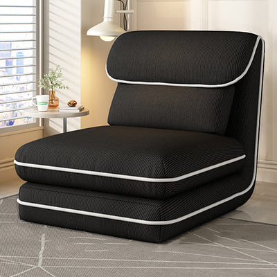 Modern Minimalist Foldable Rectangular Iron Corduroy PP Cotton Sponge Recliner Backrest Armless For Bedroom