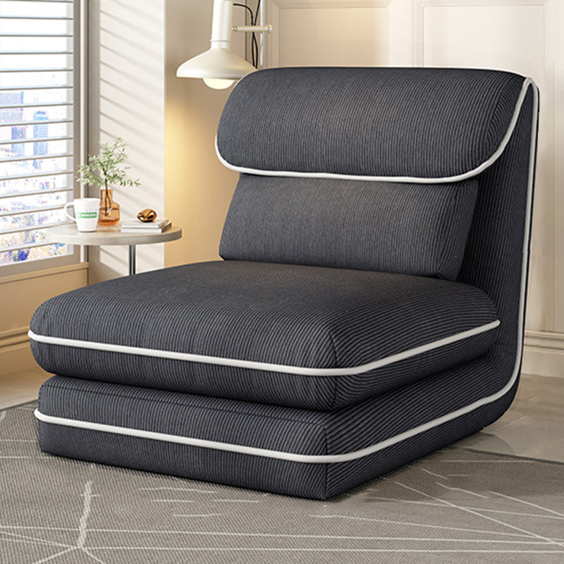 Modern Minimalist Foldable Rectangular Iron Corduroy PP Cotton Sponge Recliner Backrest Armless For Bedroom
