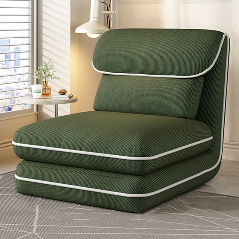 Modern Minimalist Foldable Rectangular Iron Corduroy PP Cotton Sponge Recliner Backrest Armless For Bedroom