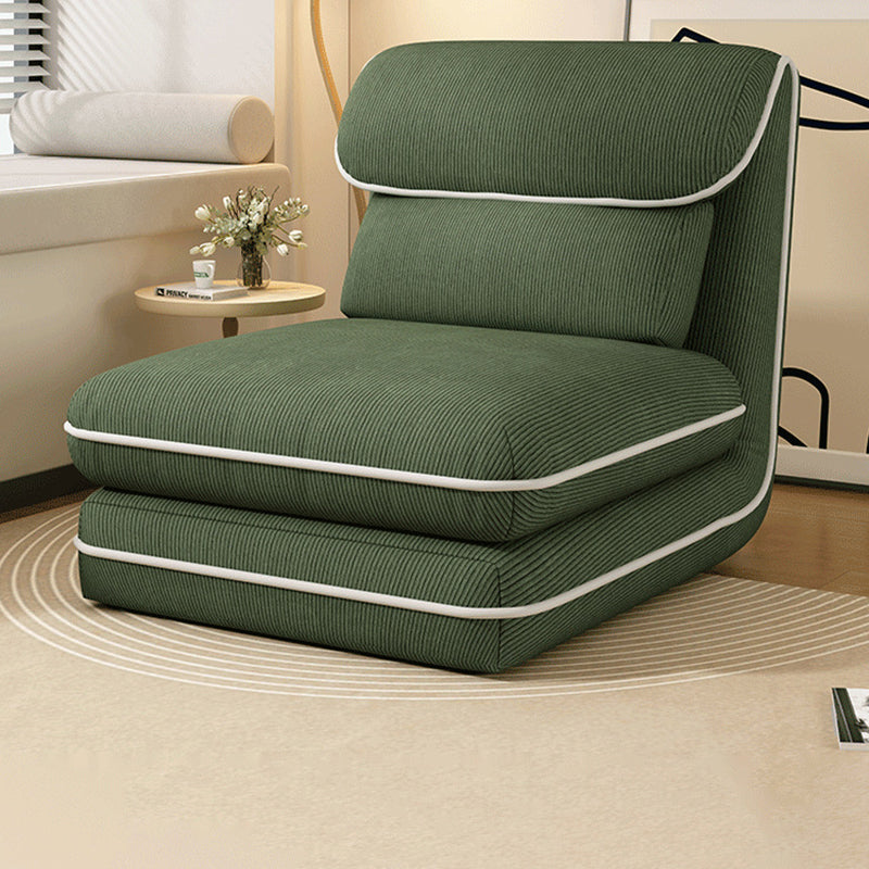 Modern Minimalist Foldable Rectangular Iron Corduroy PP Cotton Sponge Recliner Backrest Armless For Bedroom