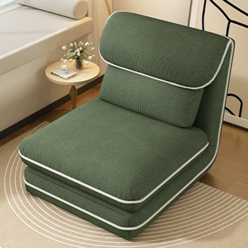 Modern Minimalist Foldable Rectangular Iron Corduroy PP Cotton Sponge Recliner Backrest Armless For Bedroom