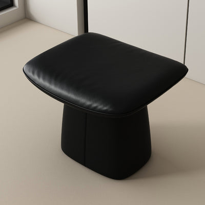 Contemporary Nordic Rectangular Solid Wood Microfiber Leather Sponge Vanity Stool Backless Armless For Bedroom