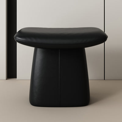 Contemporary Nordic Rectangular Solid Wood Microfiber Leather Sponge Vanity Stool Backless Armless For Bedroom