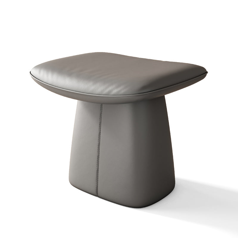Contemporary Nordic Rectangular Solid Wood Microfiber Leather Sponge Vanity Stool Backless Armless For Bedroom