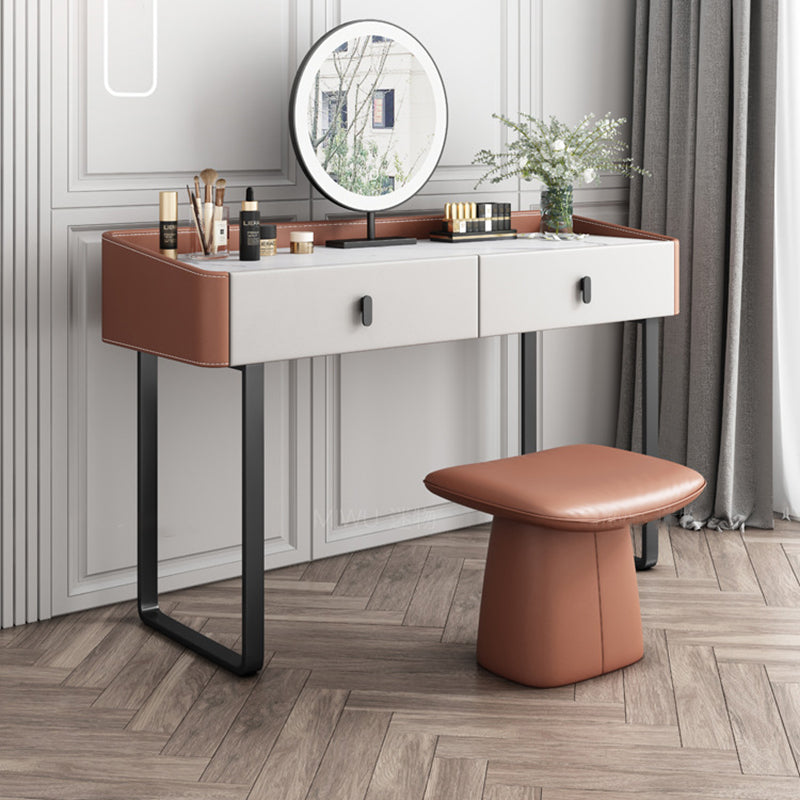 Contemporary Nordic Rectangular Solid Wood Microfiber Leather Sponge Vanity Stool Backless Armless For Bedroom
