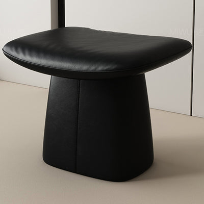 Contemporary Nordic Rectangular Solid Wood Microfiber Leather Sponge Vanity Stool Backless Armless For Bedroom