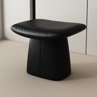 Contemporary Nordic Rectangular Solid Wood Microfiber Leather Sponge Vanity Stool Backless Armless For Bedroom