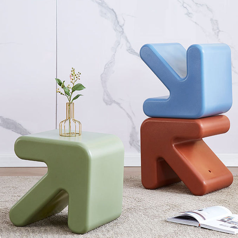 Contemporary Creative Arrow Plastic Kids Low Stool Backless Armless For Hallway
