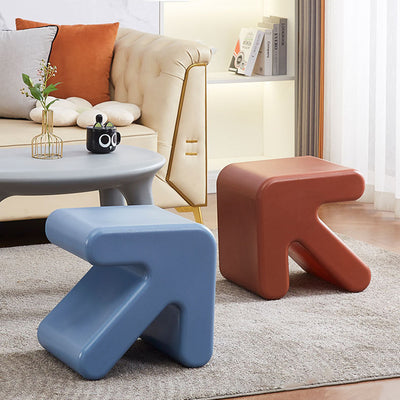 Contemporary Creative Arrow Plastic Kids Low Stool Backless Armless For Hallway