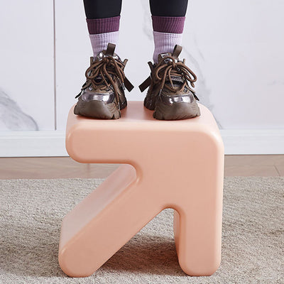 Contemporary Creative Arrow Plastic Kids Low Stool Backless Armless For Hallway