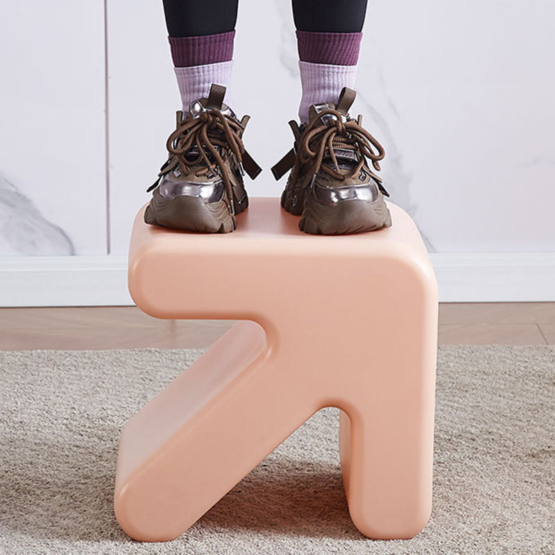Contemporary Creative Arrow Plastic Kids Low Stool Backless Armless For Hallway