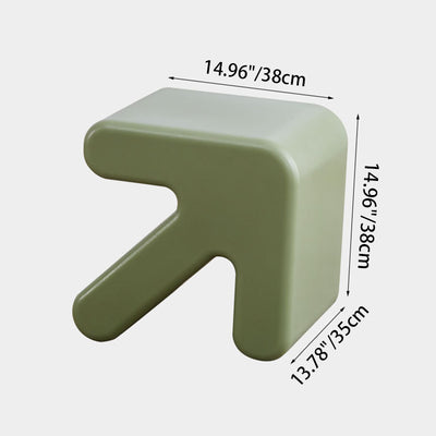 Contemporary Creative Arrow Plastic Kids Low Stool Backless Armless For Hallway