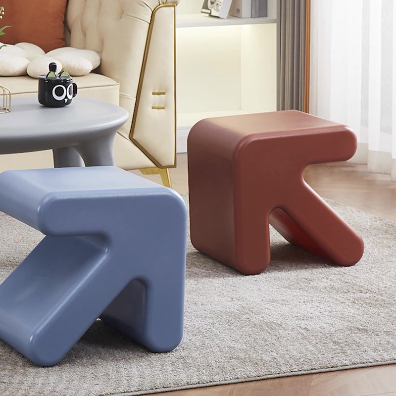 Contemporary Creative Arrow Plastic Kids Low Stool Backless Armless For Hallway