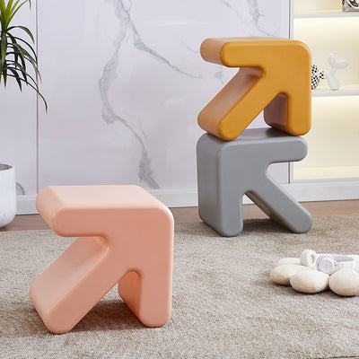 Contemporary Creative Arrow Plastic Kids Low Stool Backless Armless For Hallway