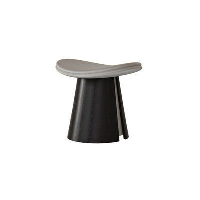 Traditional Vintage Arc Solid Wood Plywood Microfiber Leather Sponge Low Stool Backless Armless For Living Room