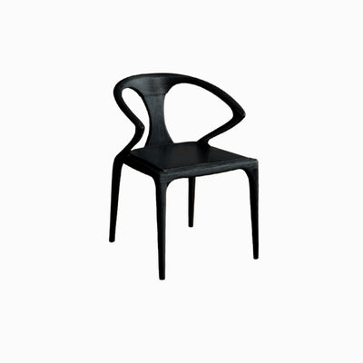 Contemporary Creative Geometric Rubberwood PU Leather Sponge Dining Chair Backrest Armrest For Dining Room