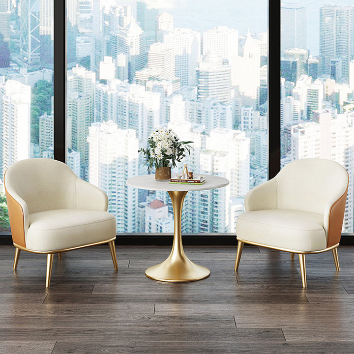 Contemporain Scandinave Arc Bois Massif Acier Carbone Cuir Éponge Chaise Accent Dossier Accoudoir Pour Bureau à Domicile 