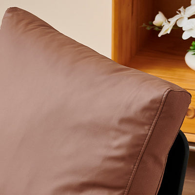 Contemporary Industrial Rectangular Carbon Steel Microfiber Leather Sponge Latex PP Cotton Accent Chair Backrest Armrest For Living Room