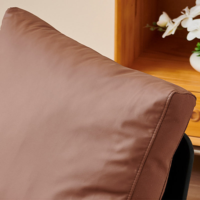Contemporary Industrial Rectangular Carbon Steel Microfiber Leather Sponge Latex PP Cotton Accent Chair Backrest Armrest For Living Room