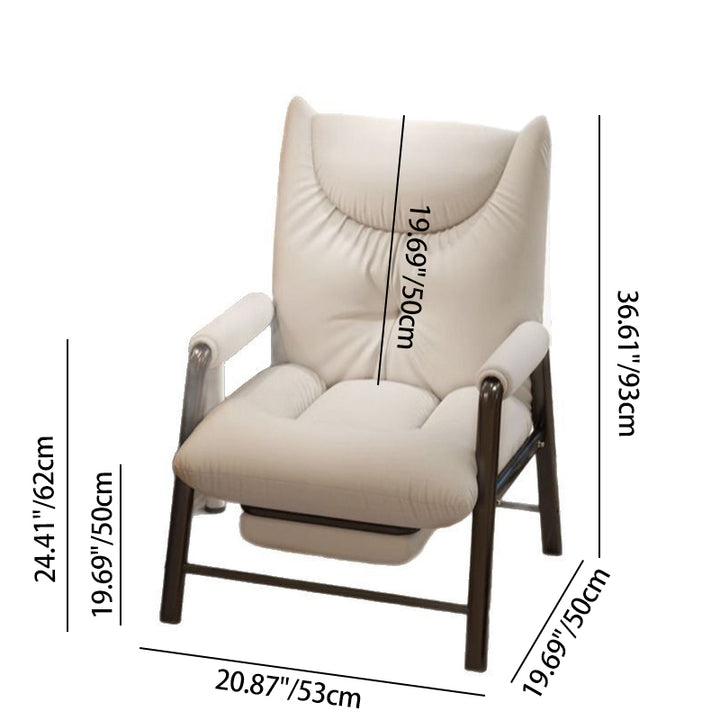 Modern Minimalist Rectangular Iron Synthetic Fabric Cat Scratching Leather Sponge PP Cotton Desk Chair Backrest Armrest For Home Office